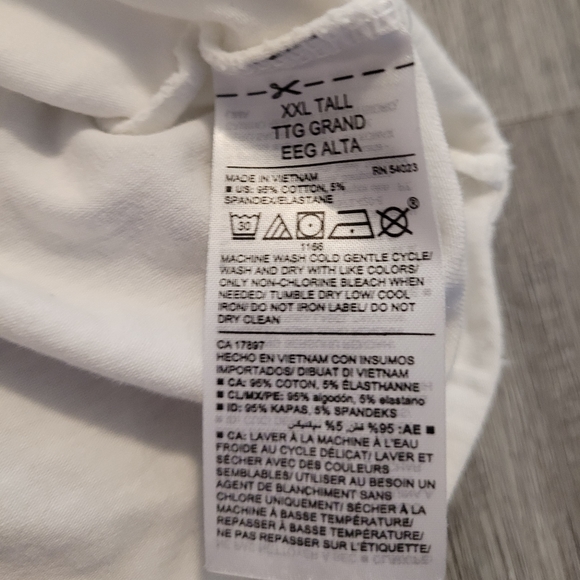 XXL tall 2 pack white Old Navy cami with adjustable straps - Picture 3 of 4